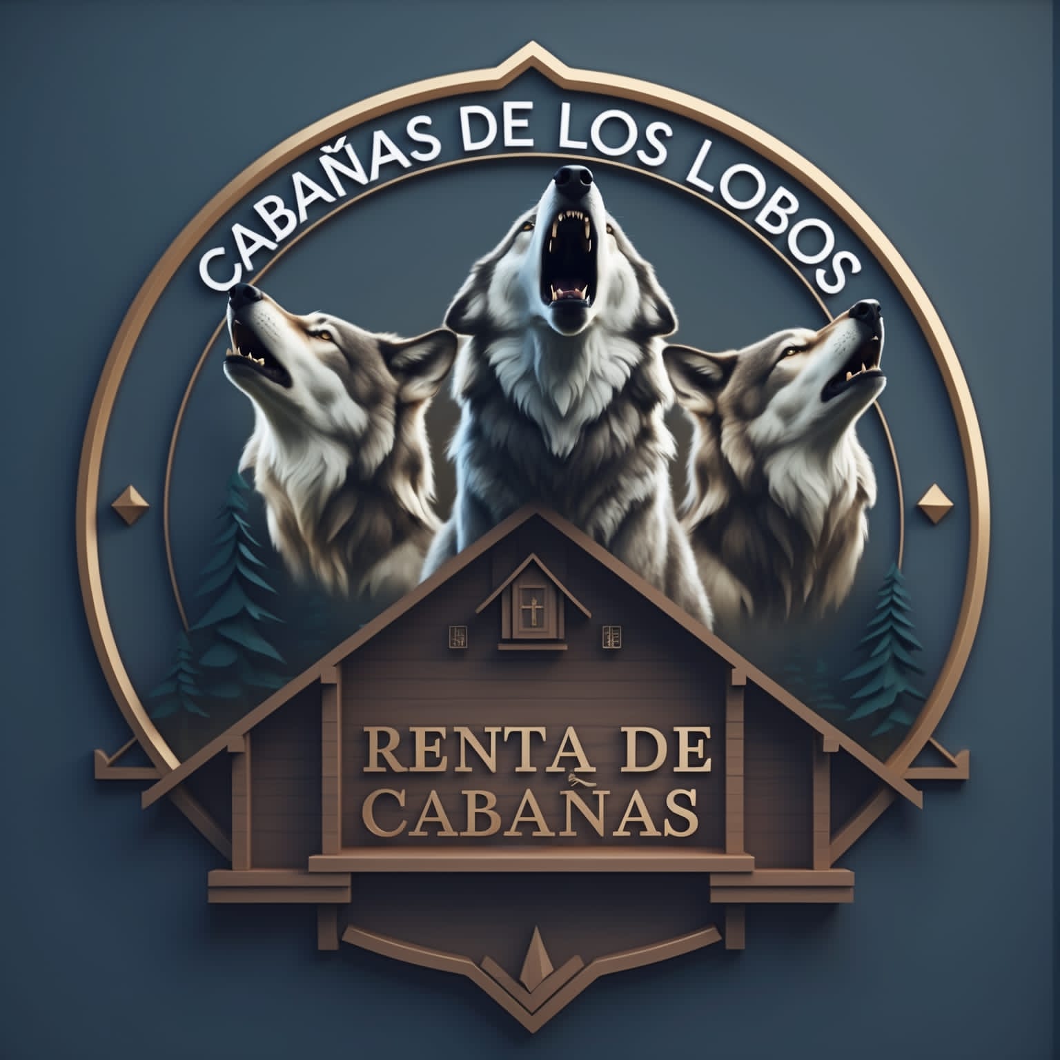 Logotipo Cabañas de los Lobos, renta de cabañas